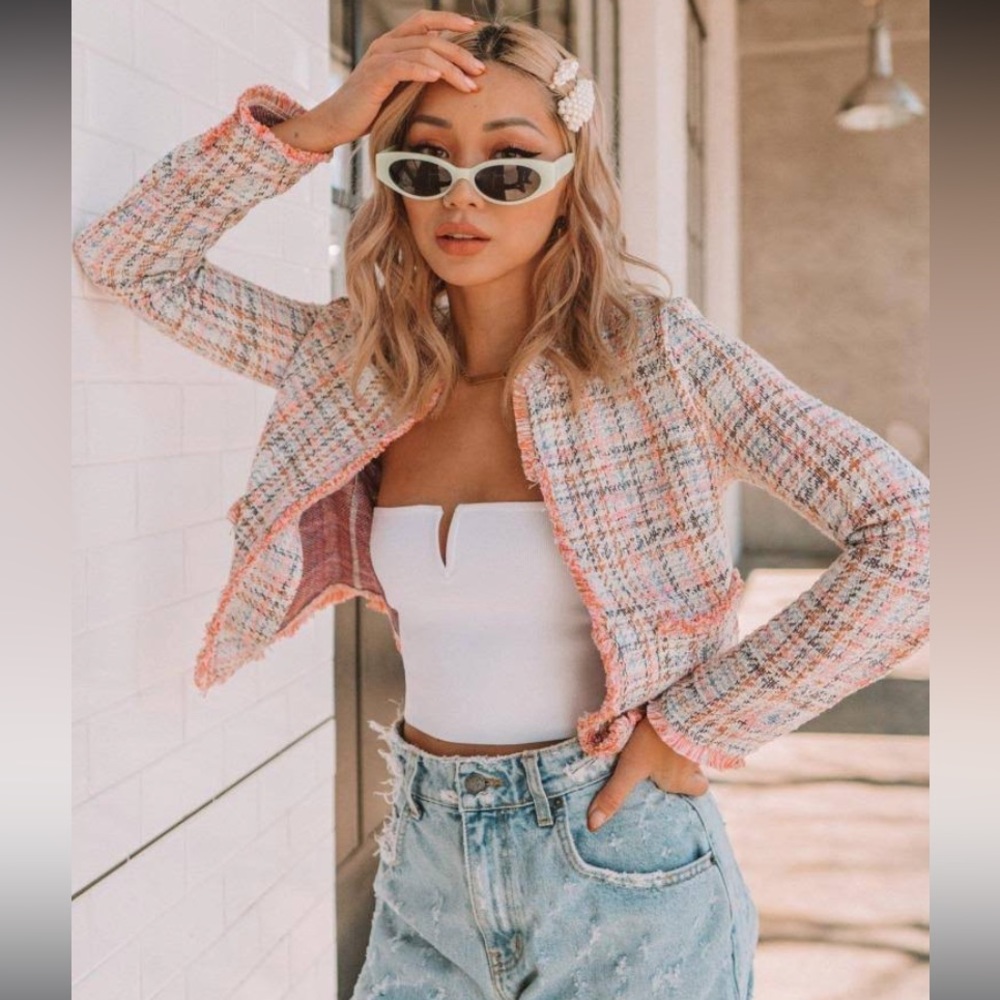 BB Dakota tweed cropped blazer jacket Steve Madden